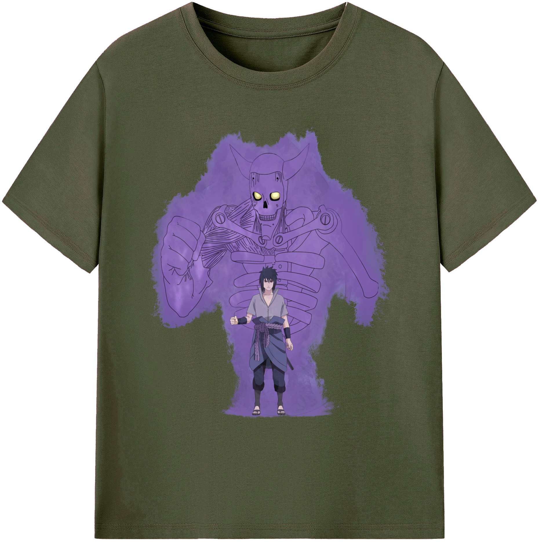（画像用） NARUTO -ナルト- うちは サスケ Uchiha Sasuke 綿100％ メンズ半袖Tシャツ｜肌触りやわらか＆通気性